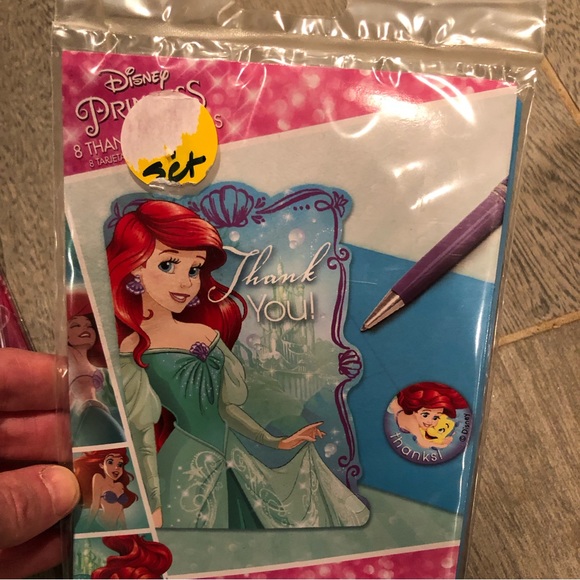 Disney Little Mermaid birthday party invites, thank you cards and treat bags - Picture 4 of 6